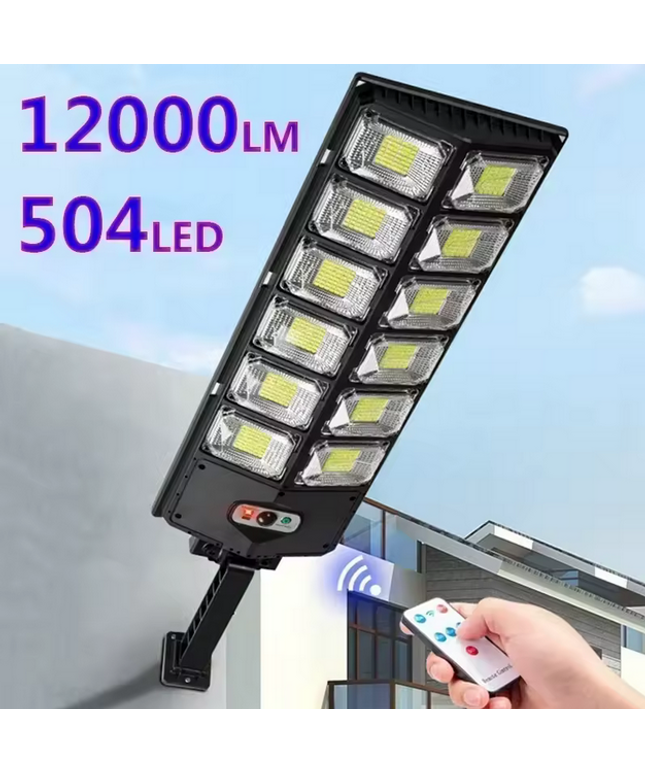 Lampara LED Solar con Sensor de movimiento impermeable 12000 lúmenes