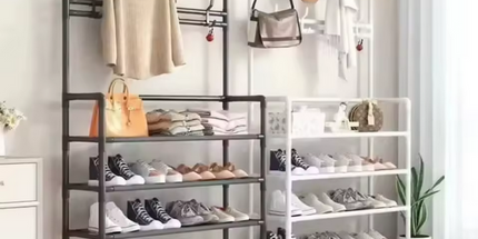 Estantería multicapa para zapatos y sombreros, multifuncional para el hogar ideal para dormitorios