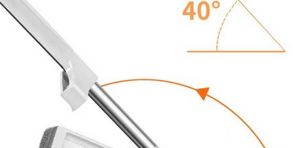 Limpiador de piso rectangular con caño de acero inoxidable y limpiador de plastico con paño de microfibra de 42Cm mas cubo plegable