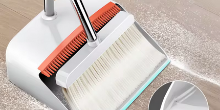 Juego de limpieza del hogar de alta calidad, recogedor de escoba de mango largo con cabezal de escoba de plástico, palita con capturador de pelusas y lampazo