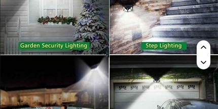 Lampara Solar de pared exterior Helius ahorro de energía impermeable seguridad 3 modos con Sensor de movimiento