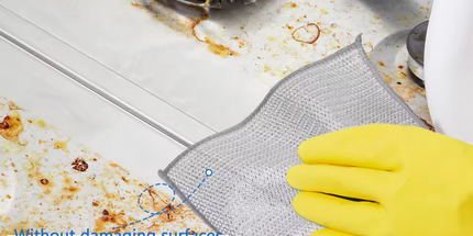 Trapos tipo rejilla de alambre para fregar multiusos, fregador de cocina, alambre de acero, toalla para platos, paños de microfibra, toallas reutilizables para lavar platos