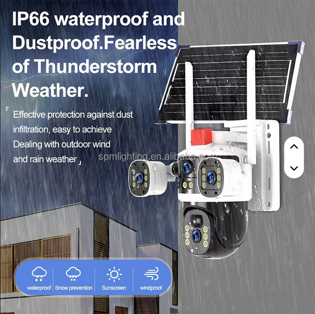 Cámara de seguridad V380 Pro Eseecloud PTZ 8MP12MP4K, 4G con ranura para tarjeta SIM, 360° exterior, IP66 inalámbrica WiFi, cámara CCTV solar