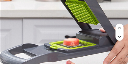 Cortador de Verduras Multifuncional Manual de Metal Ecológico 15 en 1, Picador de Cebolla y Patatas, Rebanador de Verduras Manual de Acero Inoxidable