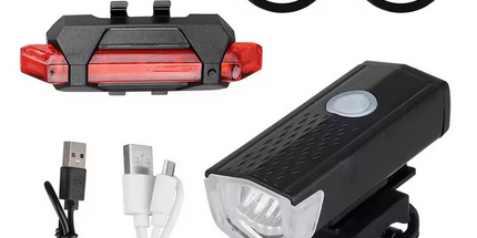 Luz frontal y trasera 100 lumnes para bicicleta, lámpara USB recargable, luces LED para ciclismo, juego de luces para bicicleta