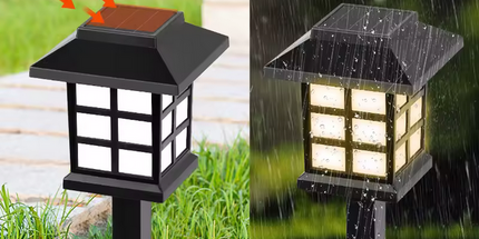 Lámpara de calle decorativa solar para exteriores, luz de suelo impermeable IP65 para paisaje de patio
