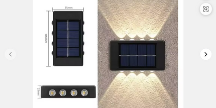 Luz de pared solar inteligentes LED Impermeable Aplique Luz arriba y abajo