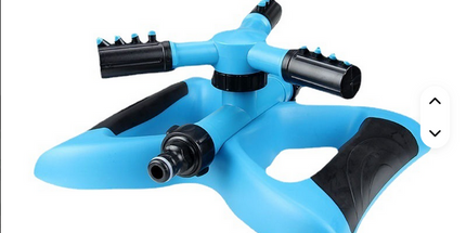 Aspersor de jardín de riego de tres puntas giratorio automático de 360 grados en tándem