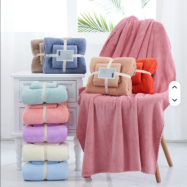 Juego de toallas de mano de baño de microfibra de gran oferta, absorbente suave 35*75 y 70*140 cm