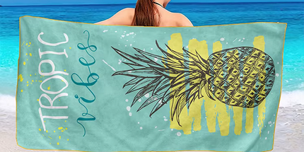 Toalla de playa de microfibra de alta calidad 140 cm x 70 cm. Diseño a prueba de arena de secado rápido.