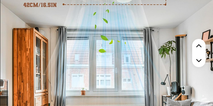 Ventilador de techo luz led de lujo de 42 cm de ancho y 22 cm de alt,  inteligente 220V,  lámpara de ventilador de techo con Control remoto con aspas de color