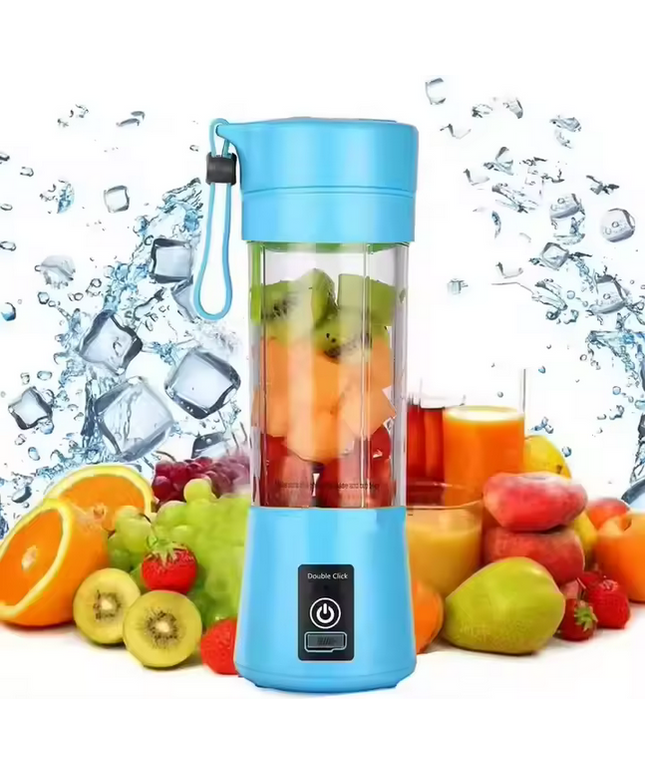 Venta al por mayor Mini exprimidor de frutas batidora portátil 6 hojas de acero inoxidable USB recargable para uso al aire libre