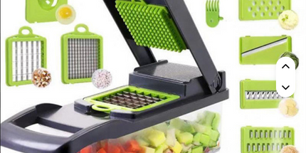 Cortador de Verduras Multifuncional Manual de Metal Ecológico 15 en 1, Picador de Cebolla y Patatas, Rebanador de Verduras Manual de Acero Inoxidable