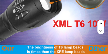 Mini linterna telescopica Helius 1000 lumens pequeña multifunción T6, táctica de autodefensa, para acampar