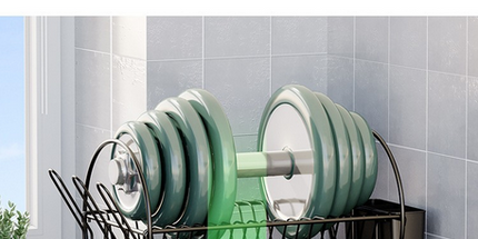 Estante de secado de platos de gran capacidad de 2 niveles soporte de utensilios tablero de drenaje de Metal desmontable