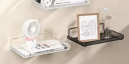 Estante de Pared Acero Inoxidable sin Perforación Organizador Ahorrador de Espacio multiples usos