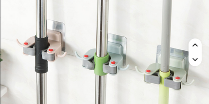Agarradera para fijar en la pared para palos de escobas lampazos para colgar, muy seguro, accesorio para baño y cocina