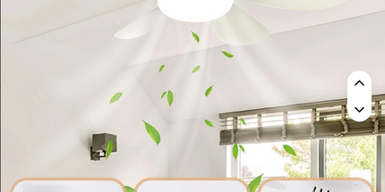 Ventilador de techo luz led de lujo de 42 cm de ancho y 22 cm de alt,  inteligente 220V,  lámpara de ventilador de techo con Control remoto con aspas de color