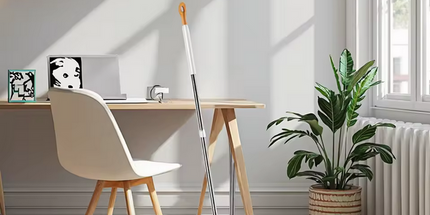 Juego de limpieza del hogar de alta calidad, recogedor de escoba de mango largo con cabezal de escoba de plástico, palita con capturador de pelusas y lampazo