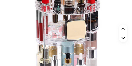 Contenedor de plástico transparente para cosméticos, caja de almacenamiento de maquillaje, organizador de maquillaje giratorio ajustable