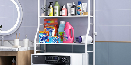 Estante de Metal moderno de 3 niveles, almacenamiento multifuncional para baño, balcón, lavadora, estante de espacio