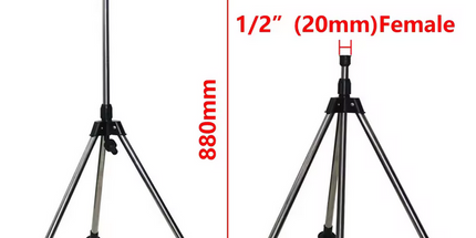Aspersor con tripode telescopico de jardin o agrícola de impulso de impacto, de aspersio de 360 grados, rociadores giratorios