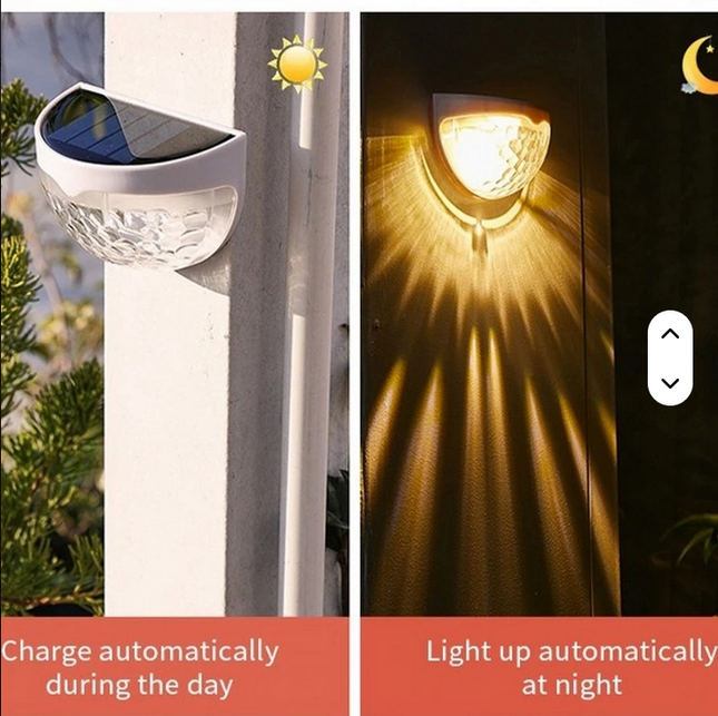 Luz led solar de pared impermeable brillante vallado de luz al aire libre