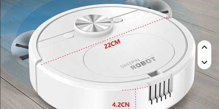Robot automático de limpieza del hogar USB , tres en uno, aspiradora de carga, barrido y fregado, 22,5 *4.5 cm