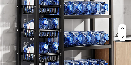 Estantería de almacenamiento de cocina de varios niveles con cesta metálica para guardar verduras, frutas y vajilla