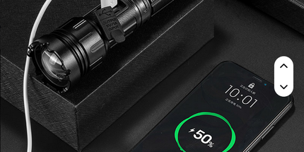 Linterna Led, portátil, con luz de emergencia lateral, 1500 lúmenes, 4 modos, 5000M de alcance, Usb, P50Zoom, recargable