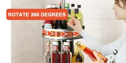 Estante de almacenamiento de condimentos de especias giratorio de 360 grados