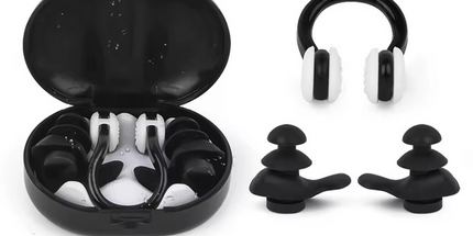 Tapones para los Oídos de Silicona Impermeables de Alta Calidad y Pinza Nasal para Adultos y Jóvenes