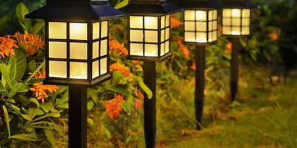 Lámpara de calle decorativa solar para exteriores, luz de suelo impermeable IP65 para paisaje de patio