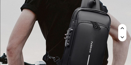 Mochila mediana con lazo cruzado de pecho ANTIRROBO con USB y candados de seguridad. Muy resistente