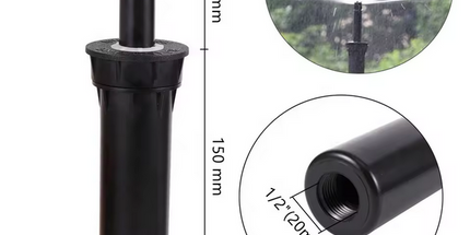 Aspersor con regulacion de 0 a 360 GRADOS de rosca hembra de 12 pulgadas, boquilla de chorro de rayos de dispersión para equipo de riego de césped o agrícola