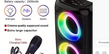 Parlante Bluetooth inalámbrico 100W REALES de alta potencia con microfono