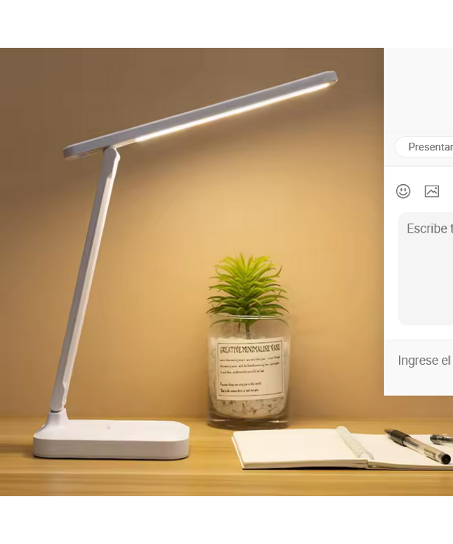 Lámpara de mesa de LED moderna con temperatura de tres colores de atenuación continua plegable giratoria USB