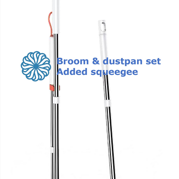 Juego de limpieza del hogar de alta calidad, recogedor de escoba de mango largo con cabezal de escoba de plástico, palita con capturador de pelusas y lampazo