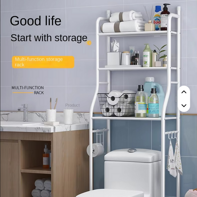 Estante de Metal moderno de 3 niveles, almacenamiento multifuncional para baño, balcón, lavadora, estante de espacio