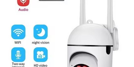 Cámara WiFi A7 antena dual 1080P HD 360° cámara de seguridad inalámbrica PTZ para exterior y hogar con visión nocturna