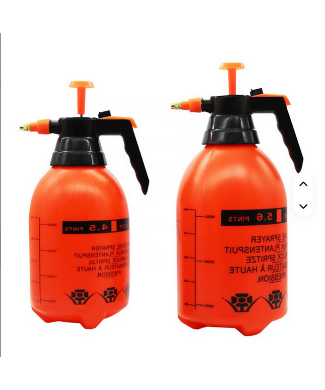 Bomba manual rociadora de agua a presión de 2 Litros manual para jardín y el hogar