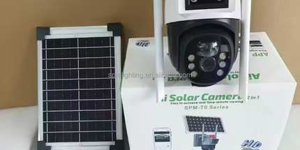 Cámara de seguridad solar 4G 4MP para exterior, con ranura para tarjeta de memoria, micrófono integrado, alimentada por batería, cámara IP CCTV de doble len