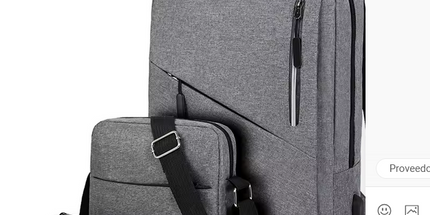 Conjunto de mochila de negocios para computadora con coneccion USB, bolso de hombro y sobre con cierre