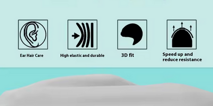 Gorro de Natación de Silicona de 65g para Adultos, Protección Solar y para los Oídos, Mayor Elasticidad para Cabello Largo