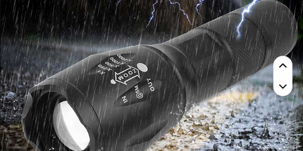 Mini linterna telescopica Helius 1000 lumens pequeña multifunción T6, táctica de autodefensa, para acampar