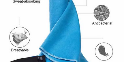 Toalla deportiva grande en microfibra muy absorvente 80 x 150 cm