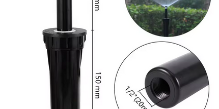 Aspersor con regulacion de 0 a 360 GRADOS de rosca hembra de 12 pulgadas, boquilla de chorro de rayos de dispersión para equipo de riego de césped o agrícola