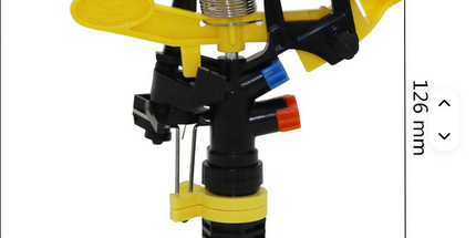 Aspersores de chorro giratorios de 360 grados, boquillas basculantes de doble salida, rociadores de riego para agricultura o jardín de. Rosca macho de 12. Alcance hasta 12 metros. Ver especificaciones tecnicas una de las imágenes