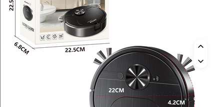 Robot automático de limpieza del hogar USB , tres en uno, aspiradora de carga, barrido y fregado, 22,5 *4.5 cm
