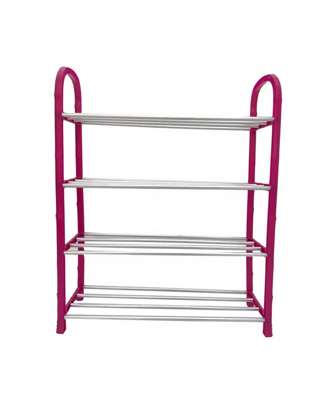 Organizador de zapatos multifuncional para el hogar, de 4 niveles , tubo de Metal y plástico plegable, armario